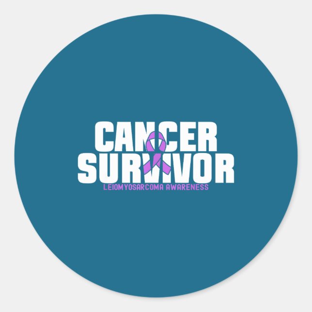 Leiomyosarcoma Cancer Survivor Fighter Awareness Classic Round Sticker (Front)