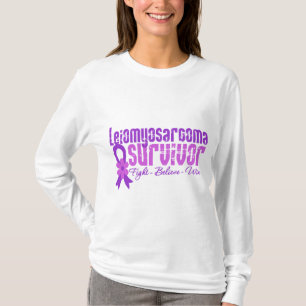 Leiomyosarcoma Cancer Survivor Flower Ribbon T-Shirt