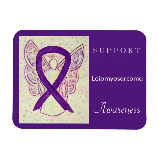 Leiomyosarcoma (LMS) Awareness Ribbon Angel Magnet (Horizontal)