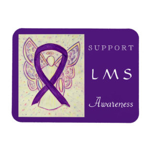 Leiomyosarcoma (LMS) Awareness Ribbon Angel Magnet