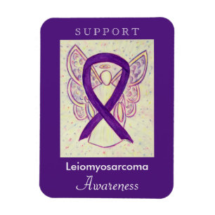 Leiomyosarcoma (LMS) Awareness Ribbon Angel Magnet