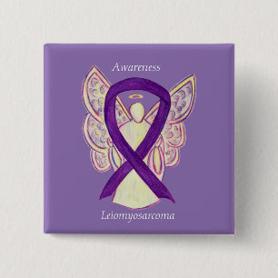 Leiomyosarcoma Purple Awarness Ribbon Angel Pin