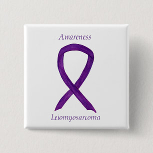 Leiomyosarcoma Purple Awarness Ribbon Custom Pin