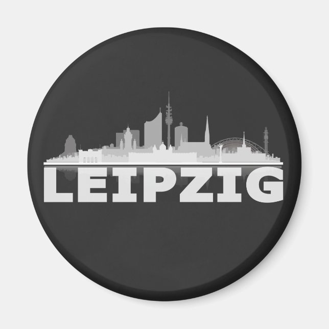 Leipzig City Skyline Magnet / refrigerator magnet (Front)