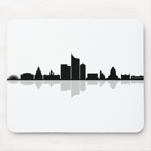 LEIPZIG Deutschland City Skyline Silhouette Mouse Mat (Front)