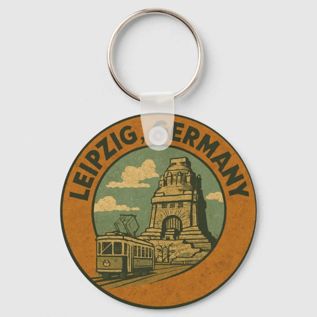 Leipzig Germany City Art Key Ring (Front)