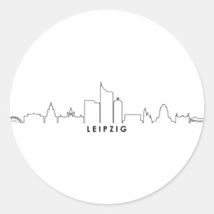 LEIPZIG Germany City Skyline Silhouette Classic Round Sticker