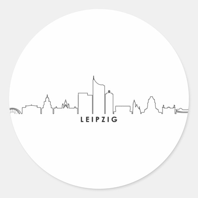LEIPZIG Germany City Skyline Silhouette Classic Round Sticker (Front)