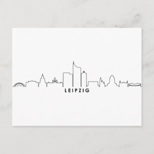 LEIPZIG Germany City Skyline Silhouette Postcard
