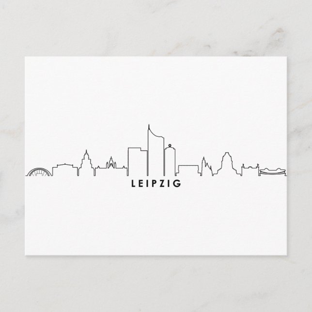 LEIPZIG Germany City Skyline Silhouette Postcard (Front)