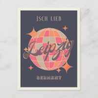 Leipzig Germany retro greeting card postcard