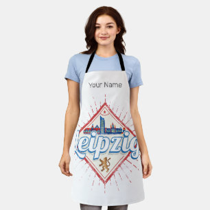 Leipzig Germany Saxony Retro Skyline Vintage Apron