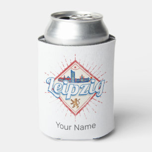 Leipzig Germany Saxony Retro Skyline Vintage Can Cooler