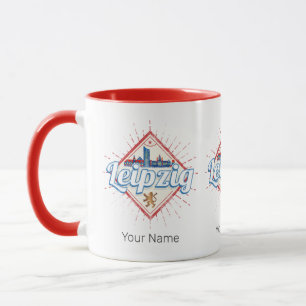 Leipzig Germany Saxony Retro Skyline Vintage Mug