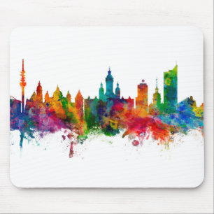 Leipzig Germany Skyline Mouse Mat