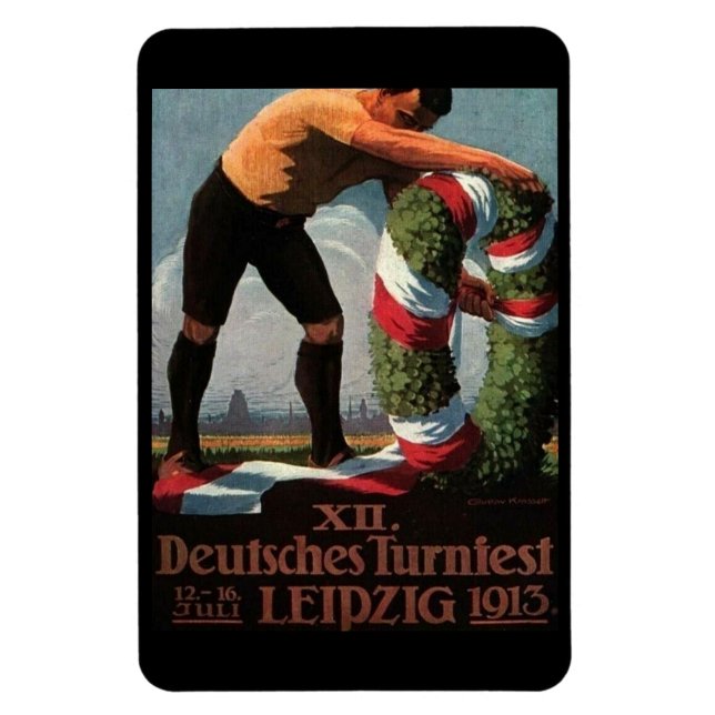 Leipzig, Germany, Tournament, 1913 Vintage Postcar Magnet (Vertical)
