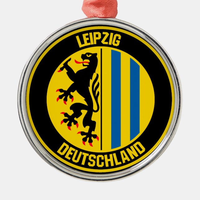 Leipzig Round Emblem Metal Tree Decoration (Front)