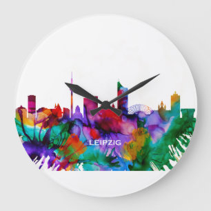 Leipzig Skyline Large Clock
