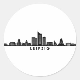 LEIPZIG university Germany City Skyline Silhouette Classic Round Sticker