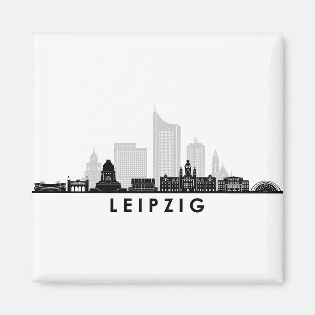 LEIPZIG university Germany City Skyline Silhouette Magnet (Front)