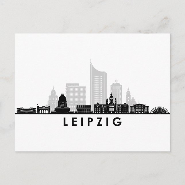 LEIPZIG university Germany City Skyline Silhouette Postcard (Front)