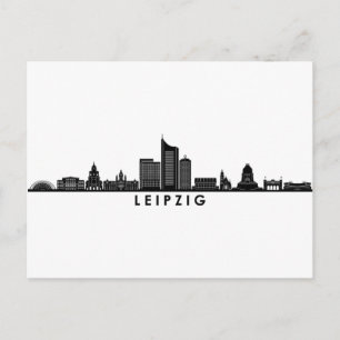 LEIPZIG university Germany City Skyline Silhouette Postcard