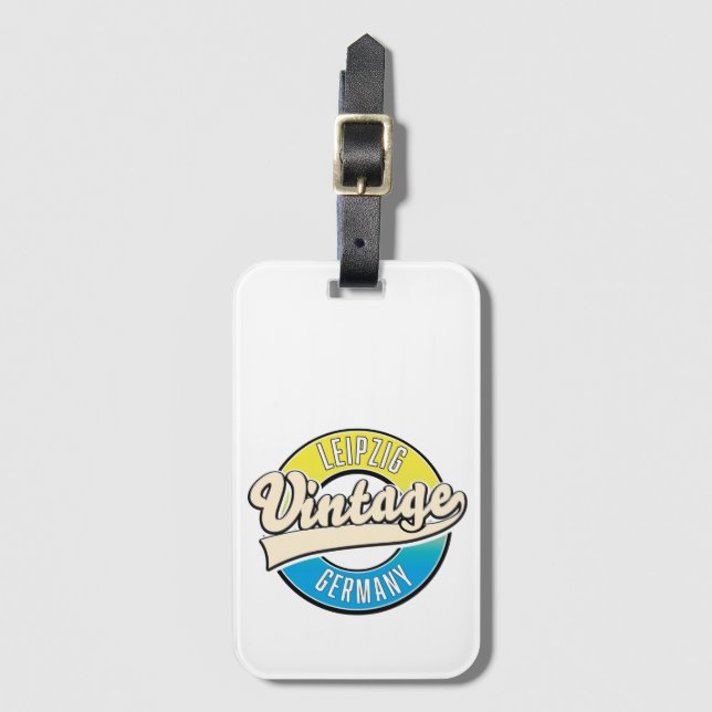 Leipzig vintage style logo. luggage tag (Front Vertical)