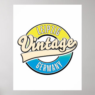 Leipzig vintage style logo. poster