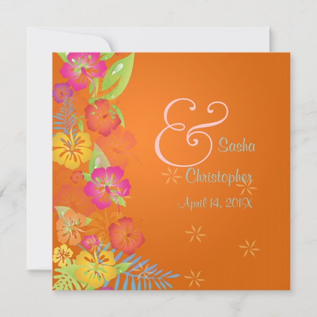 Leis/Luau/hibiscus Wedding Invitations (Front)