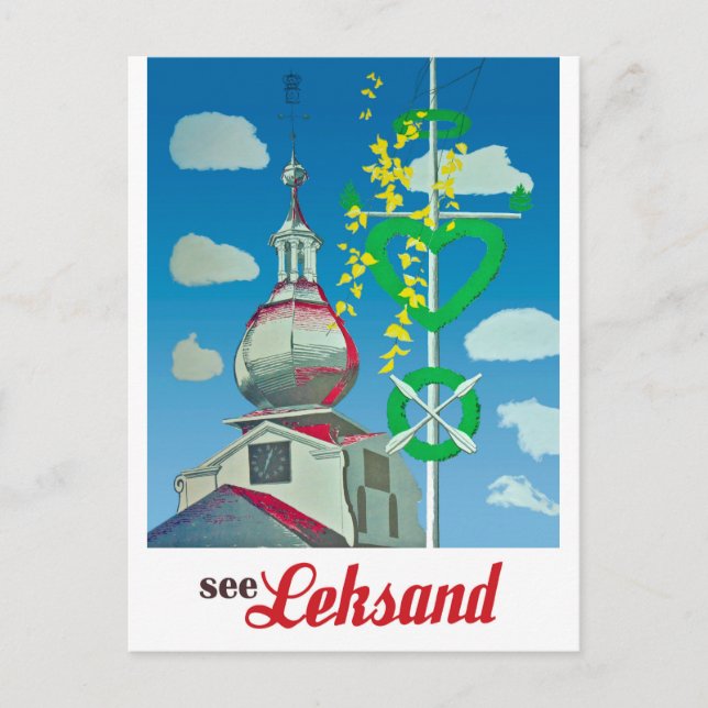 Leksand, City Tower, Sweden Postcard (Front)