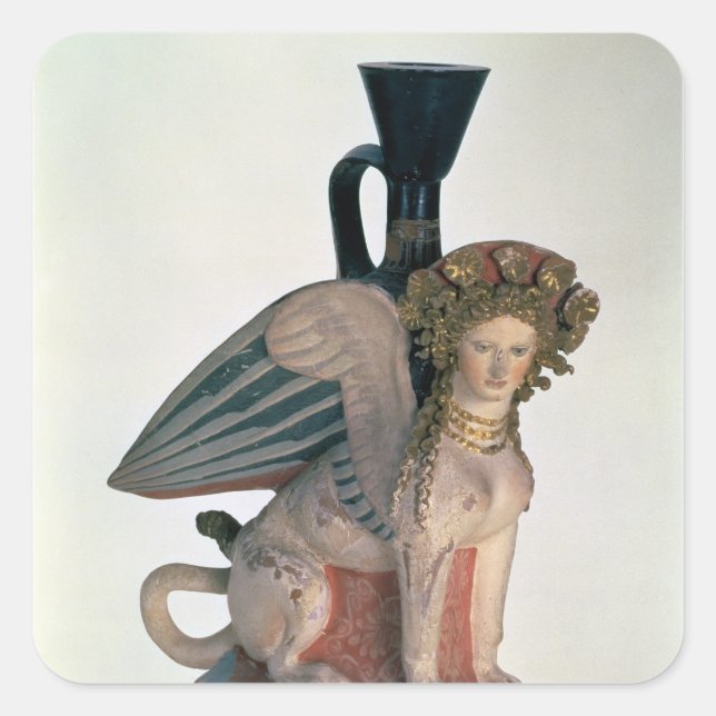 Lekythos in the form of a Sphinx Square Sticker (Front)