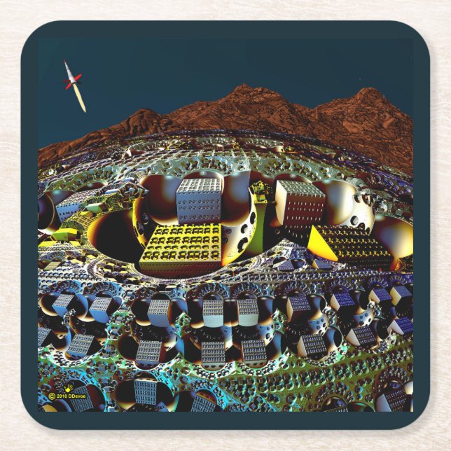 Lem Station Square Paper Coaster (Front)