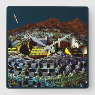 Lem Station Square Wall Clock