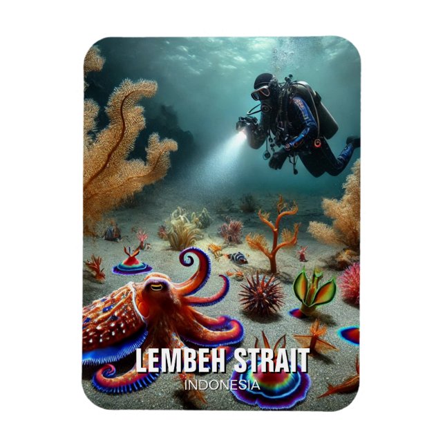 Lembeh Strait Indonesia Scuba Diver Magnet (Vertical)