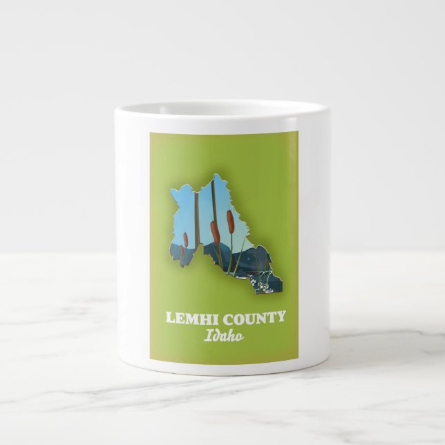 Lemhi County, Idaho map Large Coffee Mug (Front)
