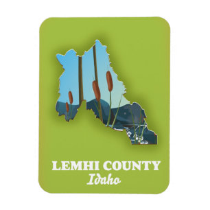 Lemhi County, Idaho map Magnet