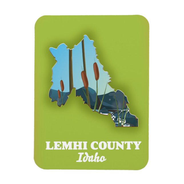 Lemhi County, Idaho map Magnet (Vertical)