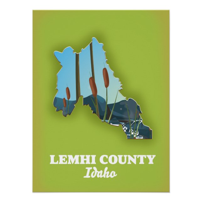 Lemhi County, Idaho map Poster (Front)