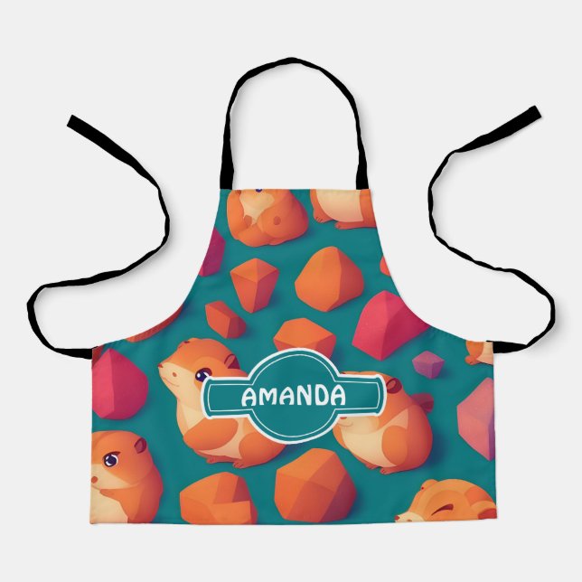 Lemming Geometric Colourful Personalised Pattern Apron (Front)