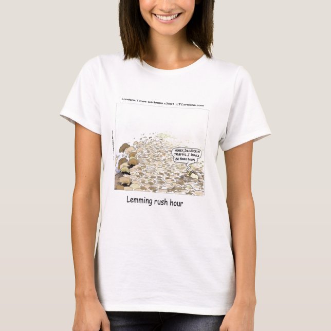 Lemmings Rush Hour Funny T-Shirt (Front)