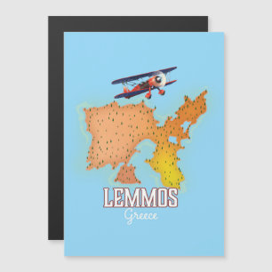 Lemmos Greek Map Illustrated travel poster