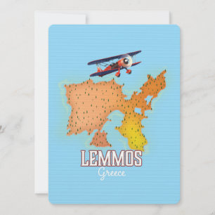 Lemmos Greek Map Illustrated travel poster