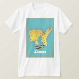 Lemnos greece retro map T-Shirt