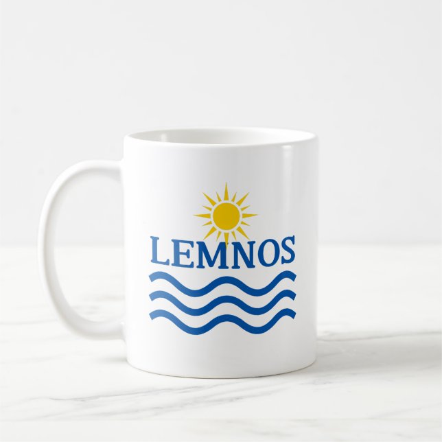 LEMNOS Greece, Sun Waves Coffee Mug (Left)
