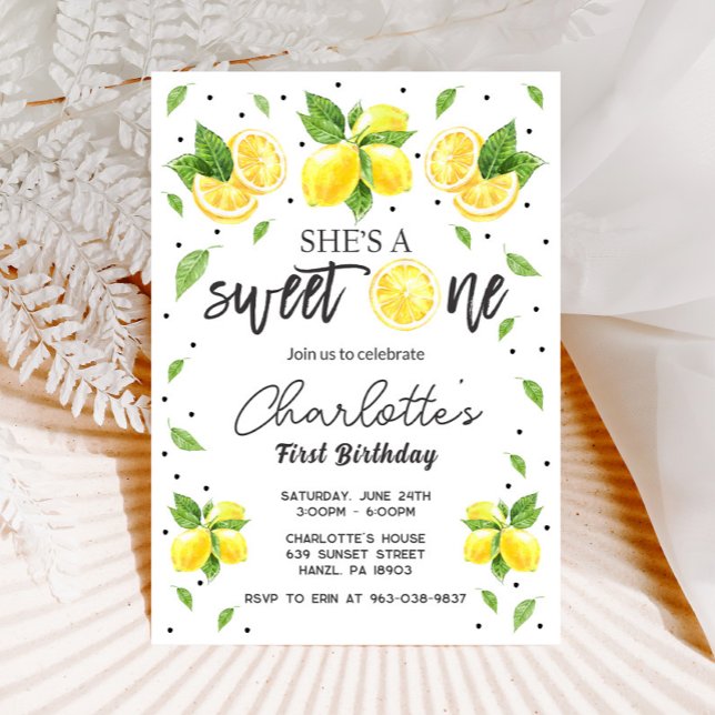 Lemon 1st birthday invitation (Creator Uploaded)