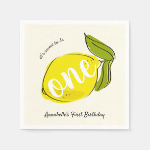 Lemon 1st Birthday Light Yellow Paper Napkin