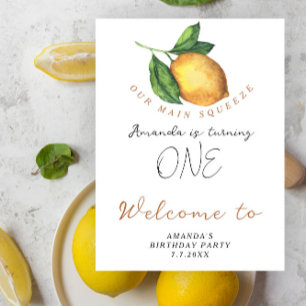 Lemon 1st Birthday Party  Poster