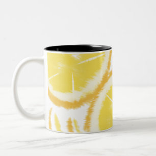 Lemon Abstract Pop Tie Dye Two-Tone Coffee Mug