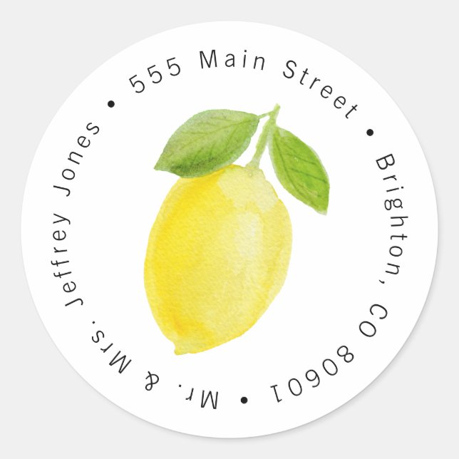 Lemon Address Label Sticker (Front)