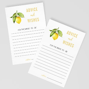 Lemon Advice and Wishes Bridal Shower Game